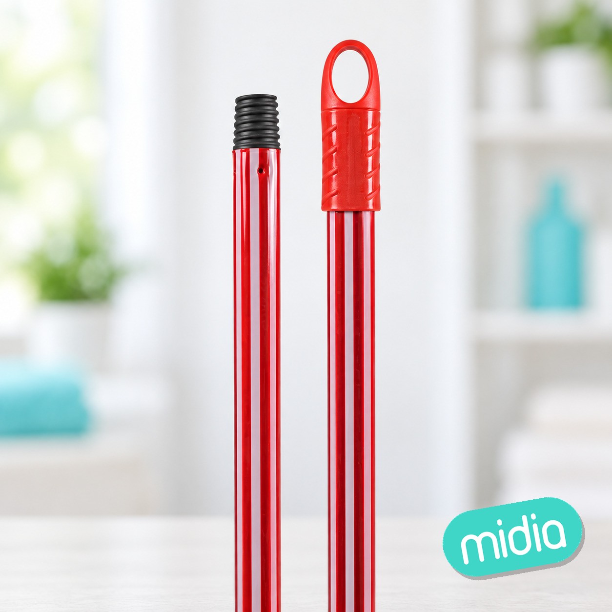 Mango rayado rojo/blanco 140cm