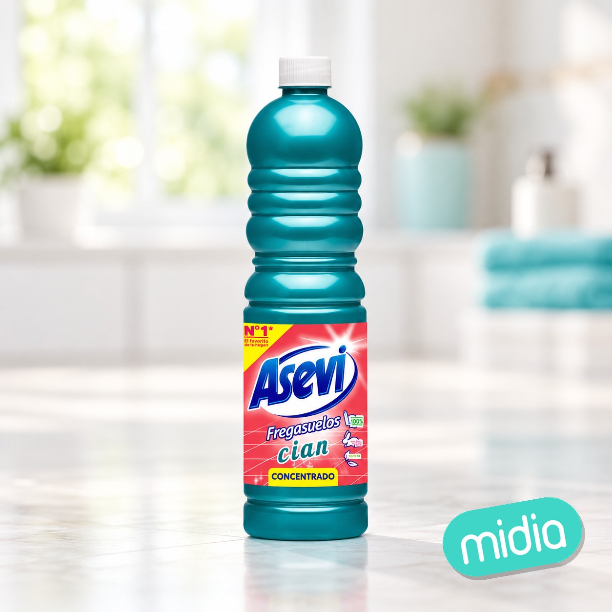 Asevi fregasuelos 1150ml cian