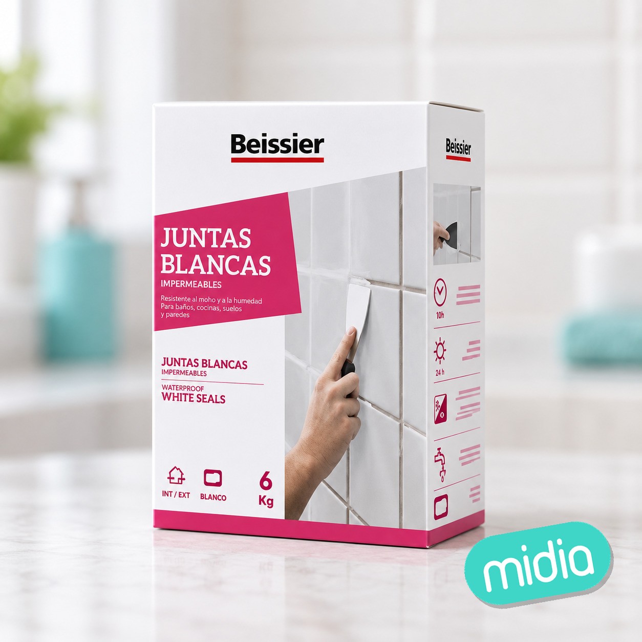 Masilla para juntas blancas impermeables 1,5 kg