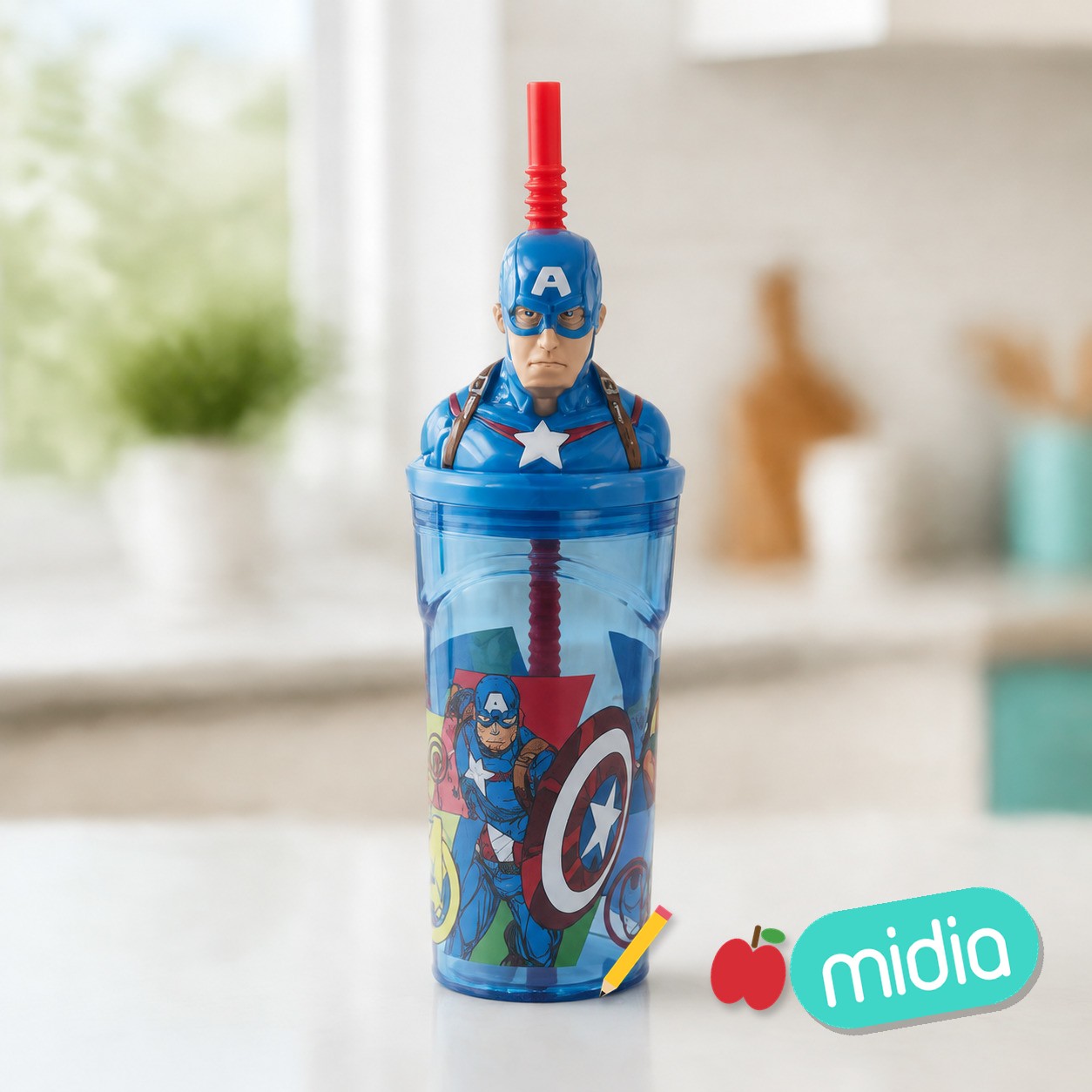 Stor vaso figurita 3d 360 ml avengers seven wonders captain america