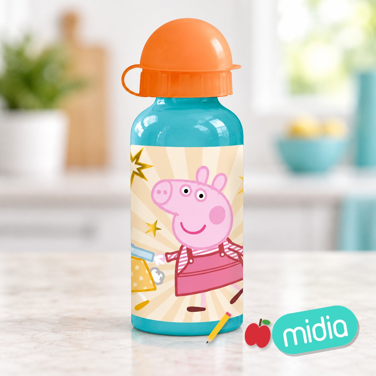 Stor botella aluminio pequeña 400 ml peppa pig kindness counts