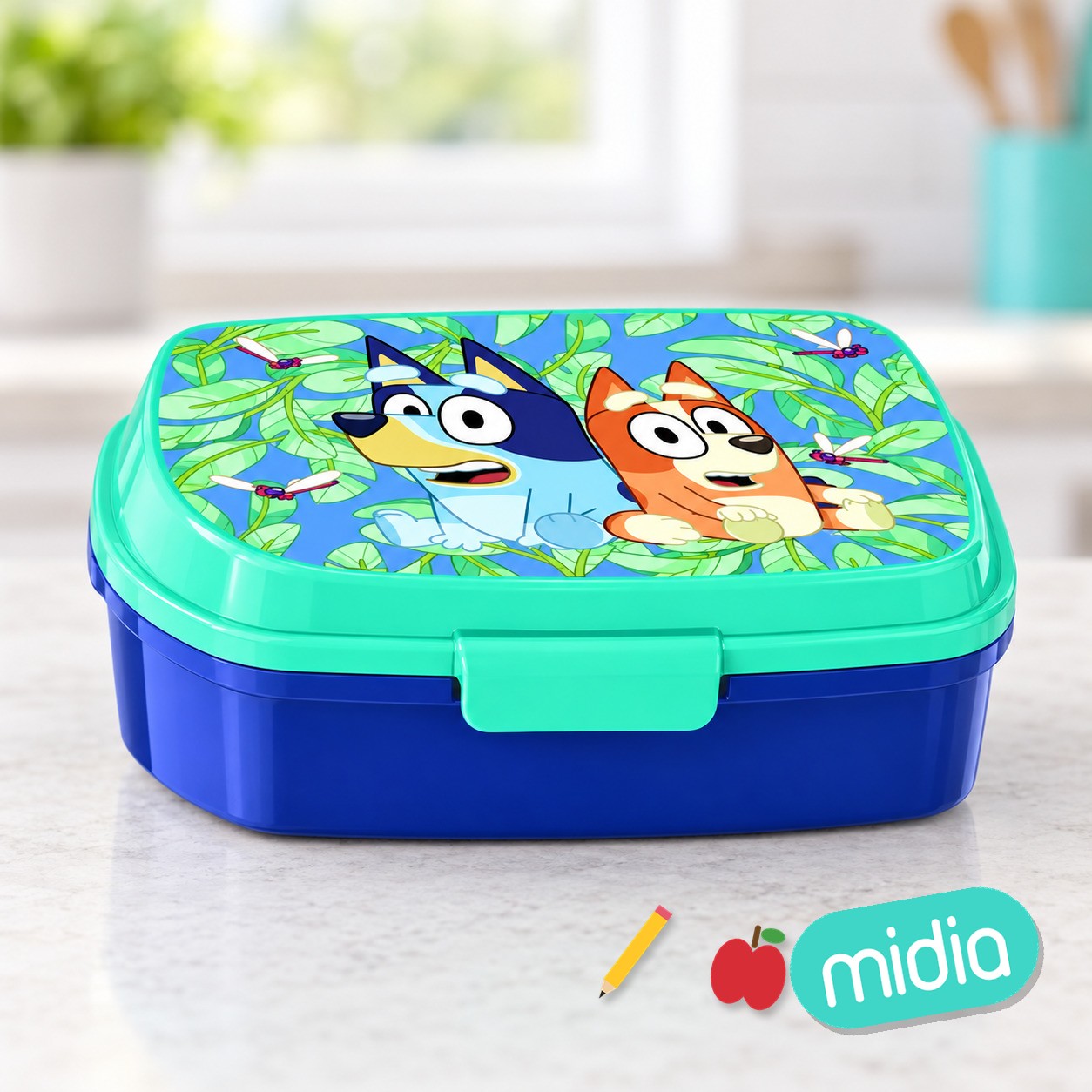 Stor sandwichera rectangular bluey