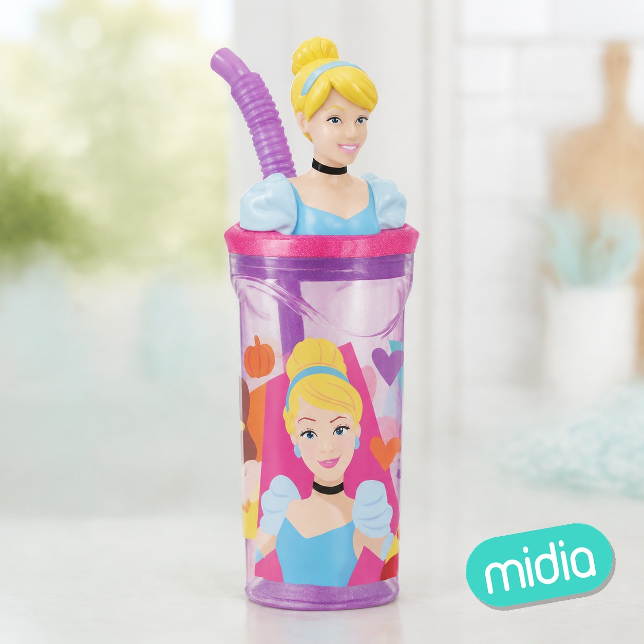 Stor vaso figurita 3d 360 ml disney princess bright & bold