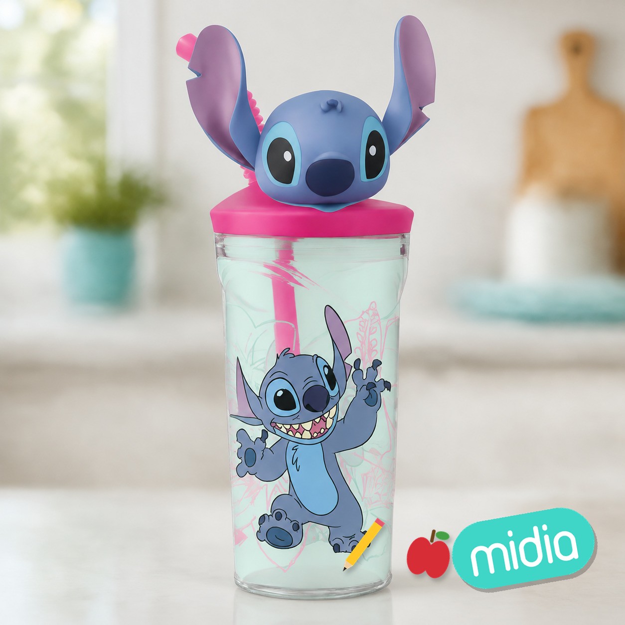 Stor vaso figurita 3d 360 ml stitch flowers