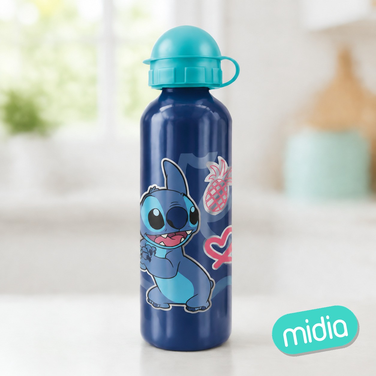 Stor botella aluminio alta 530 ml stitch palms