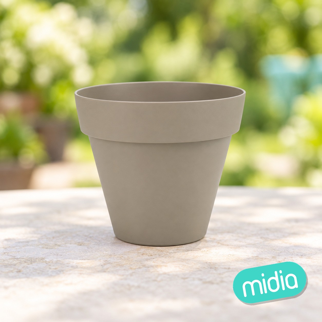 Tes maceta redonda ø 18cm taupe c24
