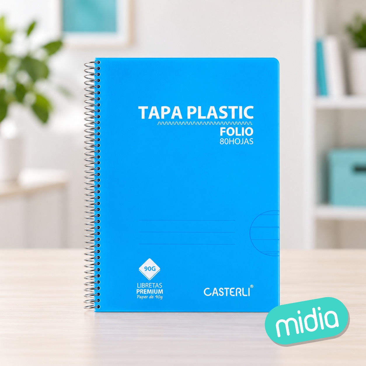 Cuaderno t.plástico fº 80h pauta 3,5 c/m