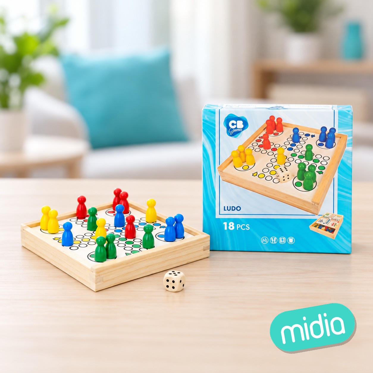 Cb games-parchis madera 14x14x
