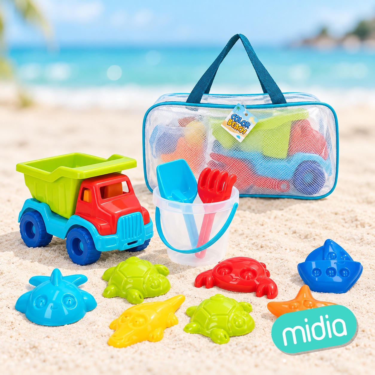 Set playa -camión 30cm + cubo 18cm