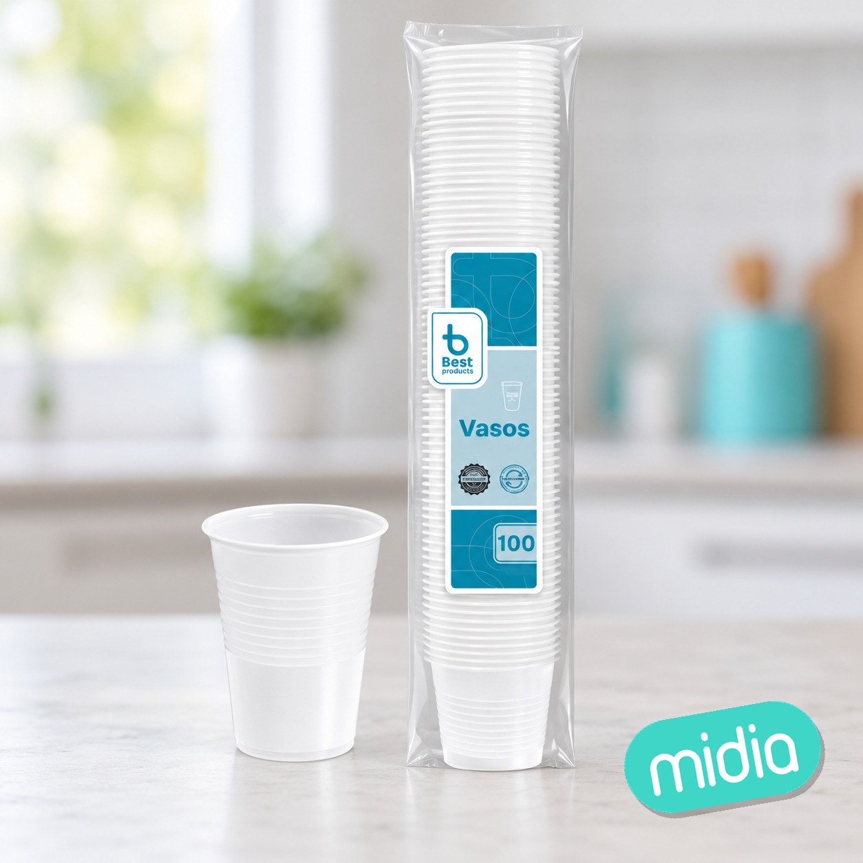 S/100 vaso reutilizable blanco 200 cc pp