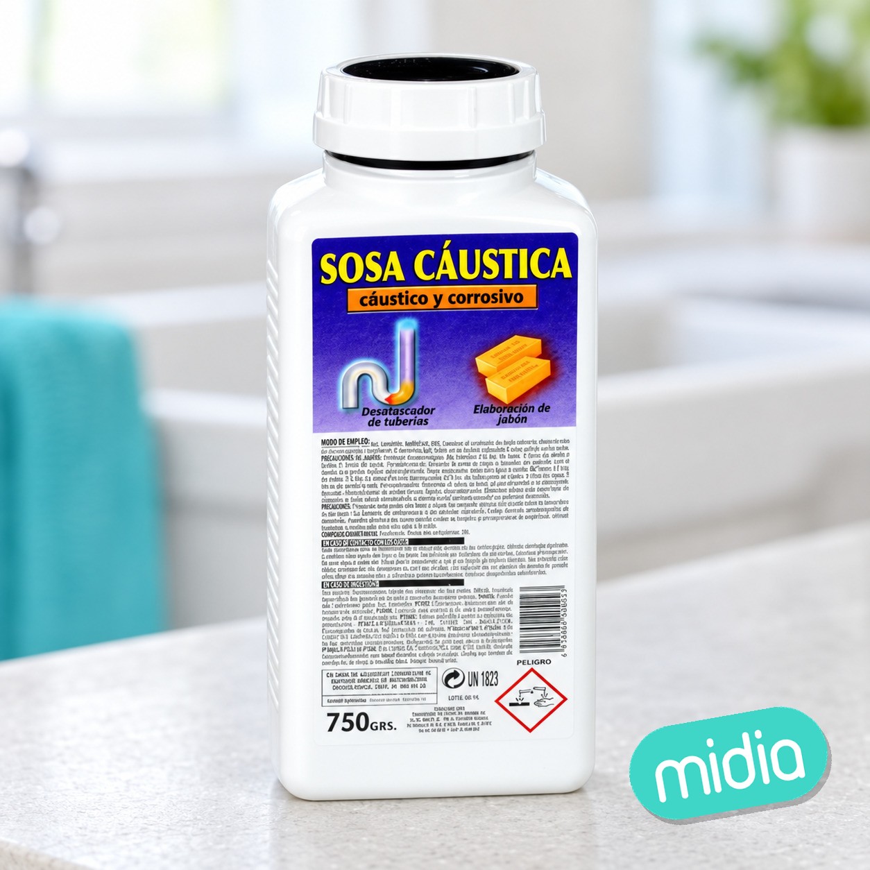 Sosa caustica bote 750 grs