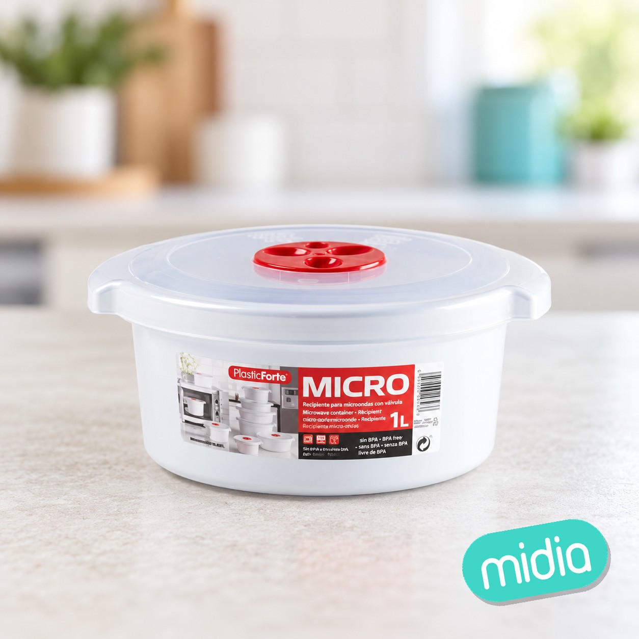 'fiambrera micro redonda 1 l alta