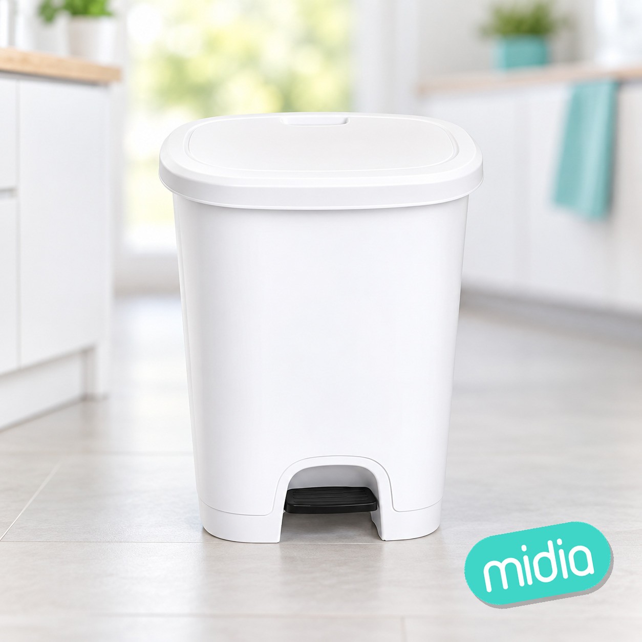 Cubo pedal 27 l color blanco