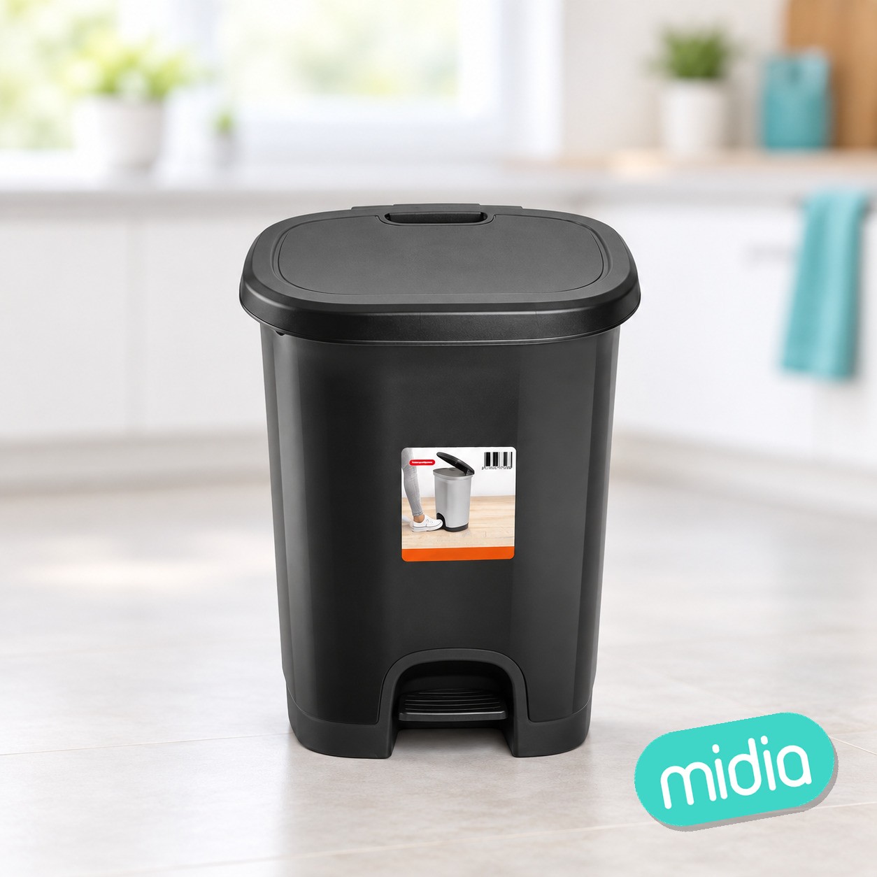 Cubo pedal 18l negro
