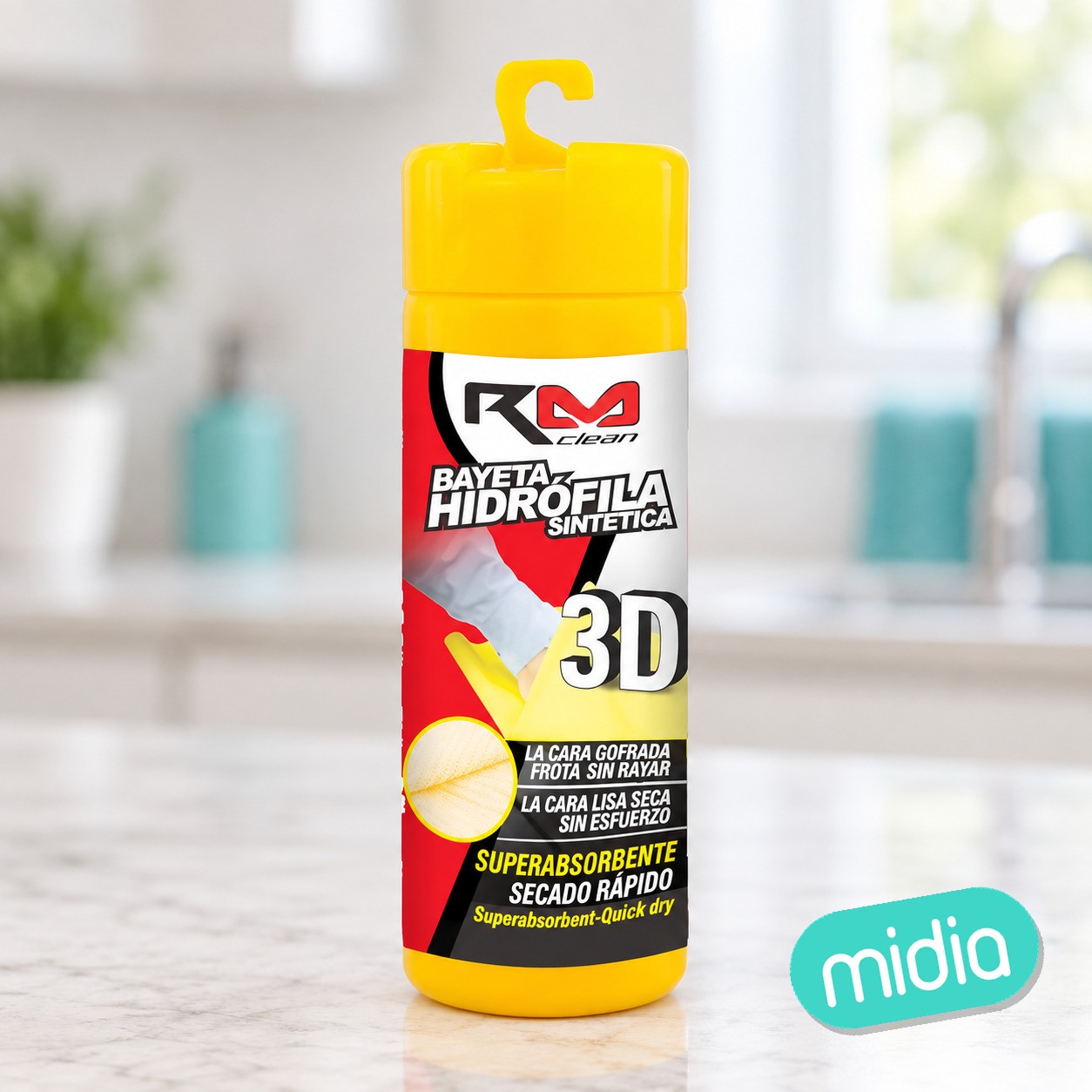 Bayeta hidrofila 3d "rm clean" med. 43 x 32 cm ( 12 )