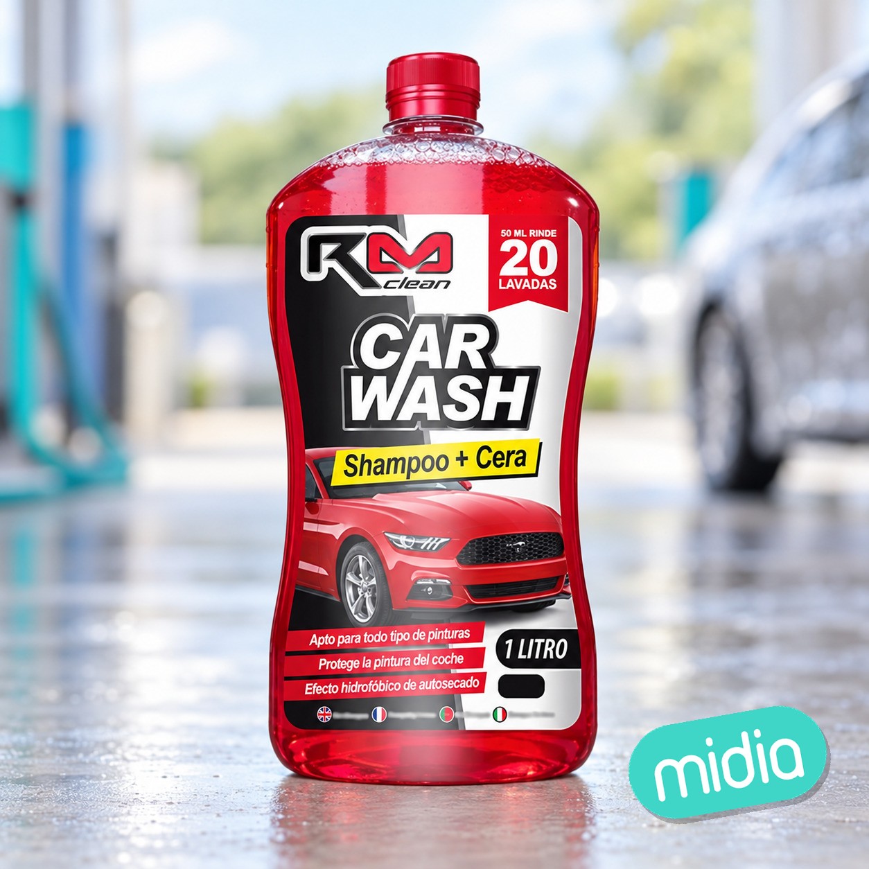 Shampoo car wash + cera cap. 1lt ( 6 )
