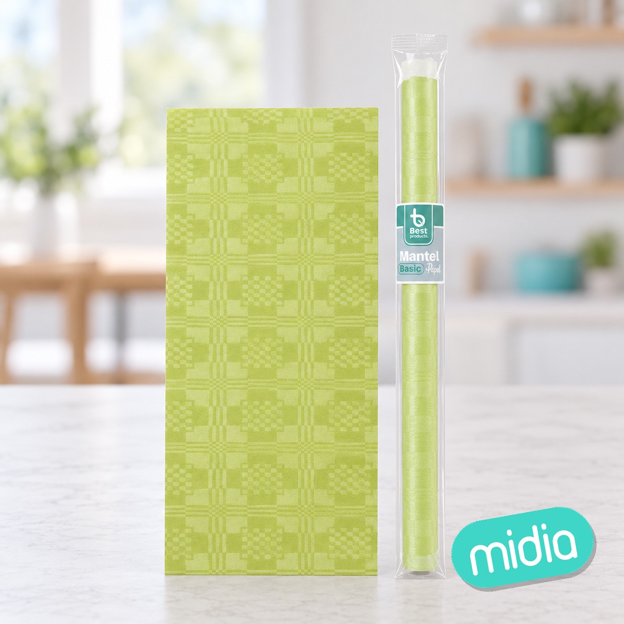 Rollo mantel basic verde lima 5 x 1,2 m
