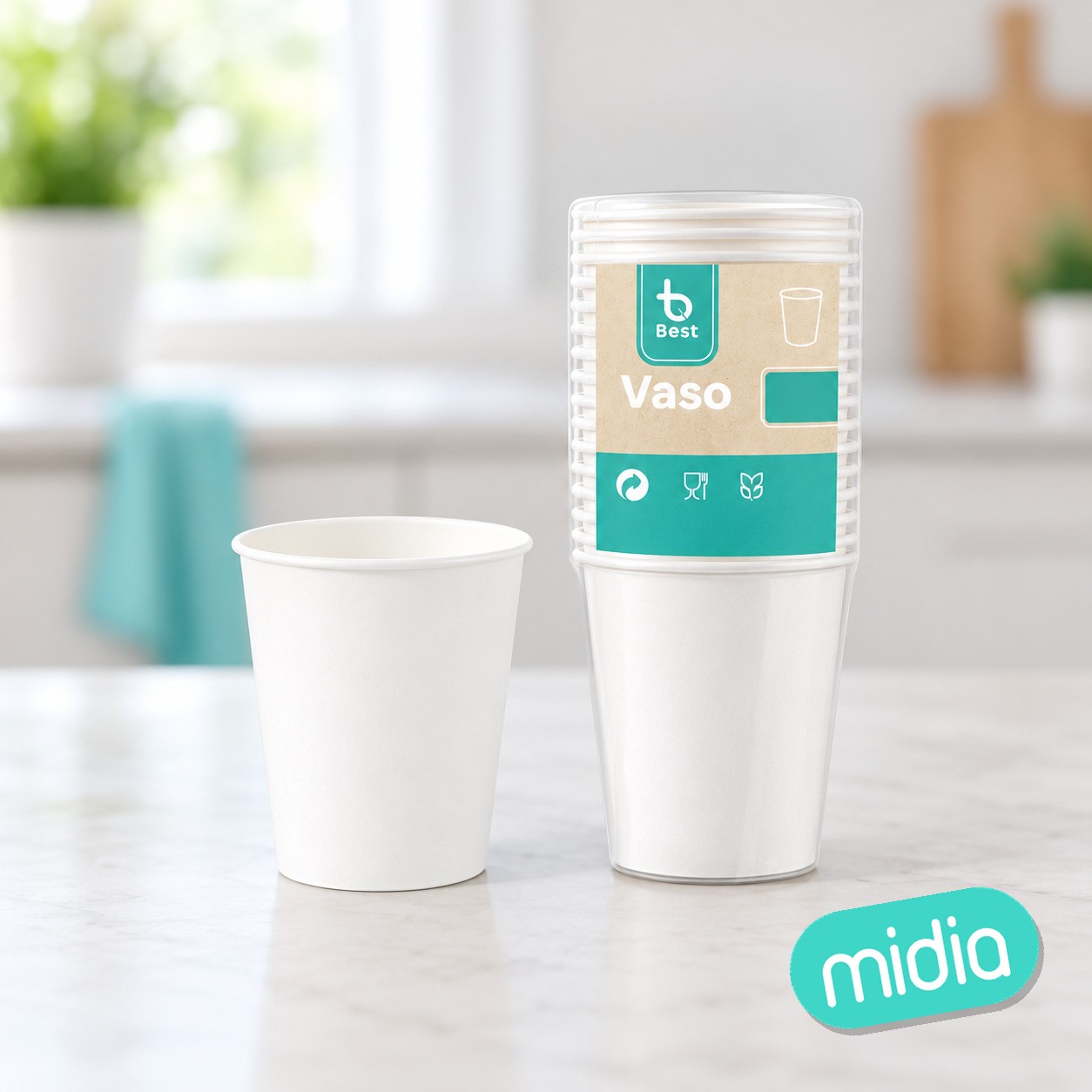 S/15 vaso cartón blanco 250 cc