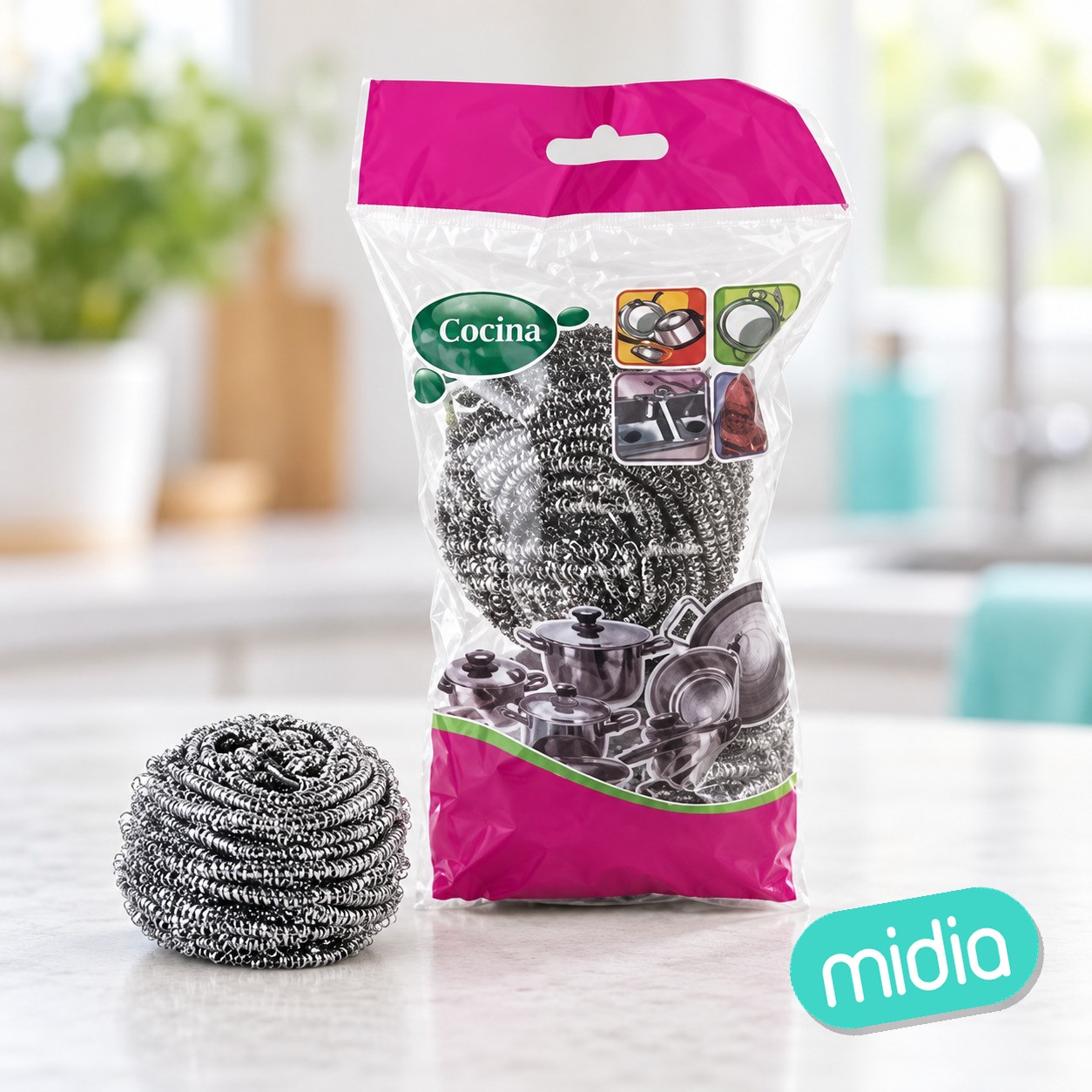 2 estropajos acero 40g en bolsa