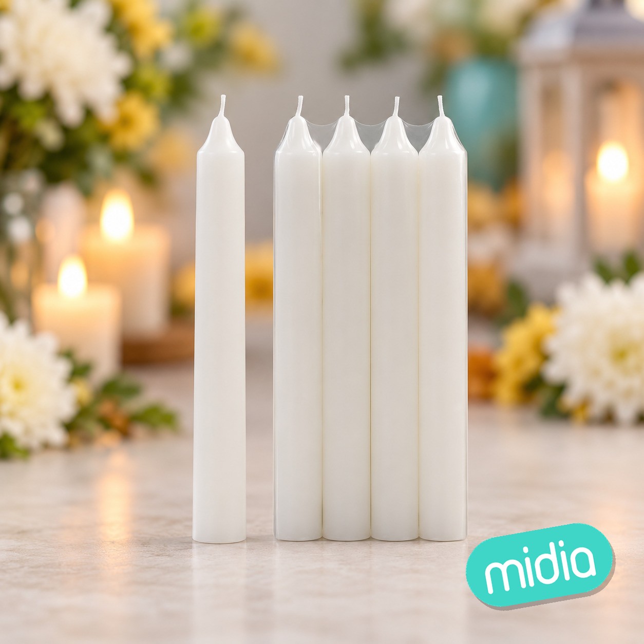 Pack 4 Velas Cilíndrica, Blanco