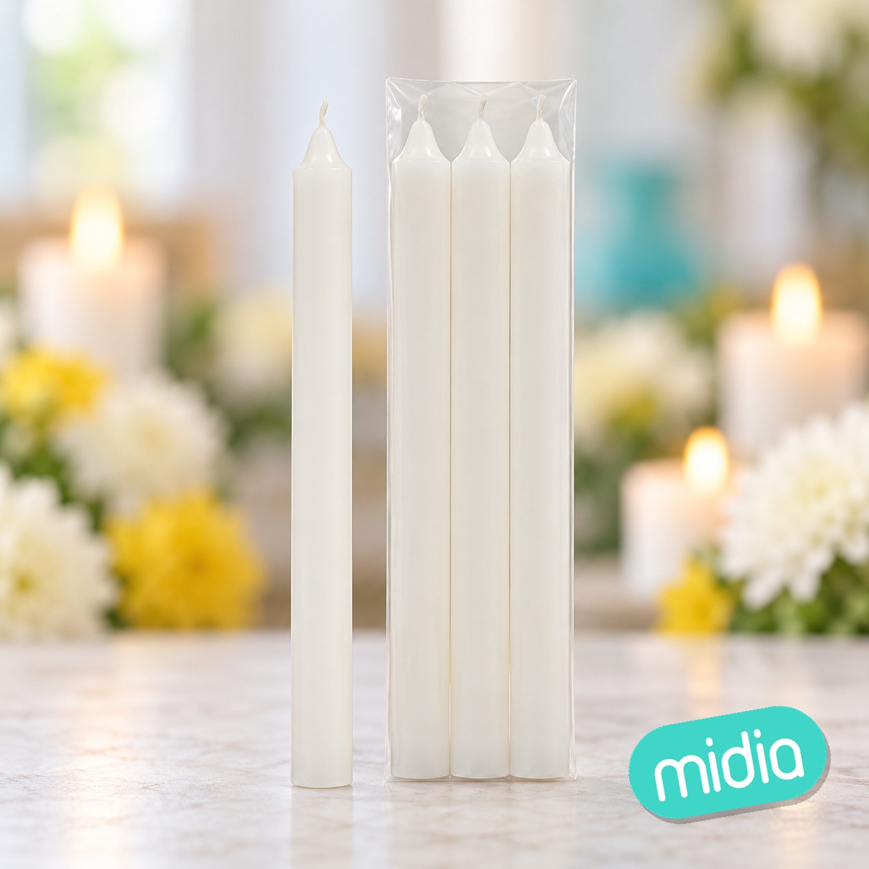 Pack 3 Velas Cirio Blanco