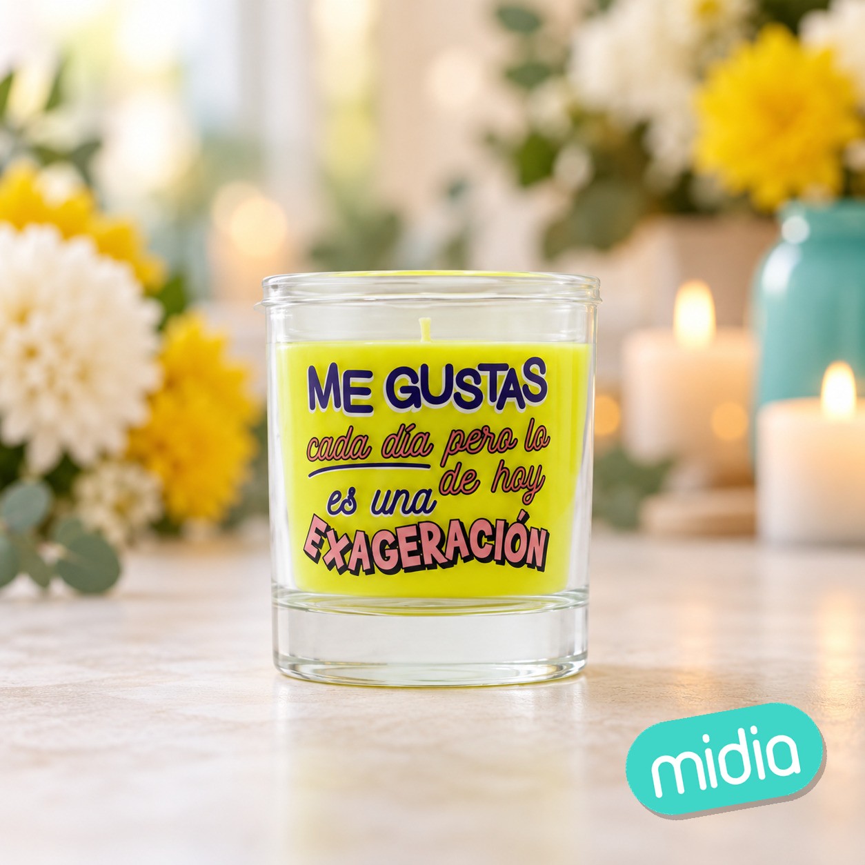 Vela vaso perf mensaje exageracion
