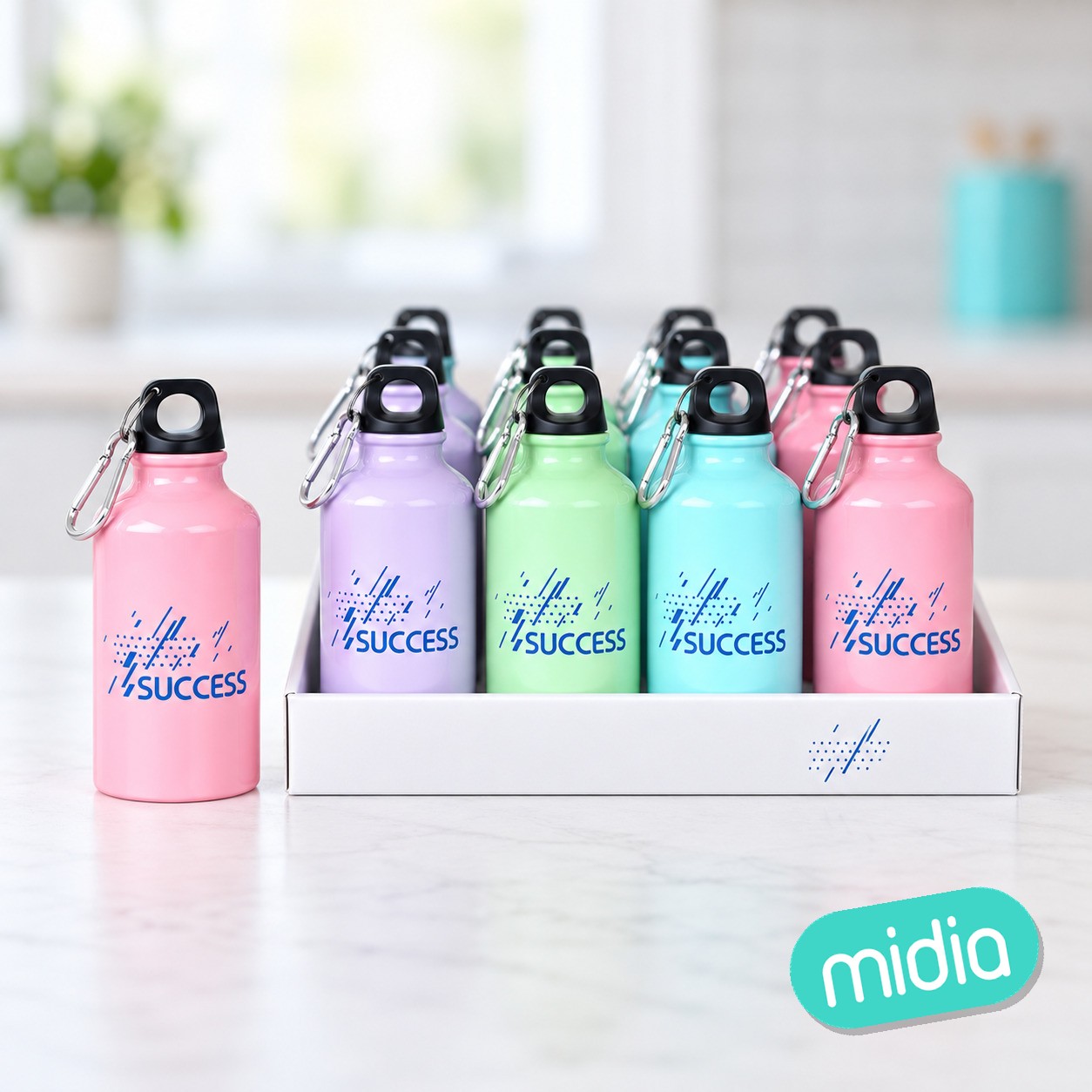 Botella agua mosqueton 350ml