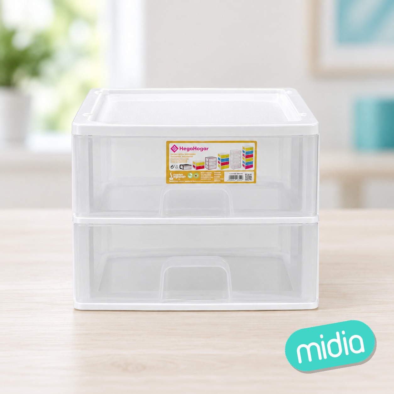 Cajonera eiffel modular 2 cajones blanco transparente