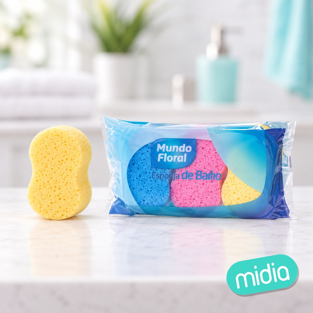 Tobain 3 esponja de bano ovala