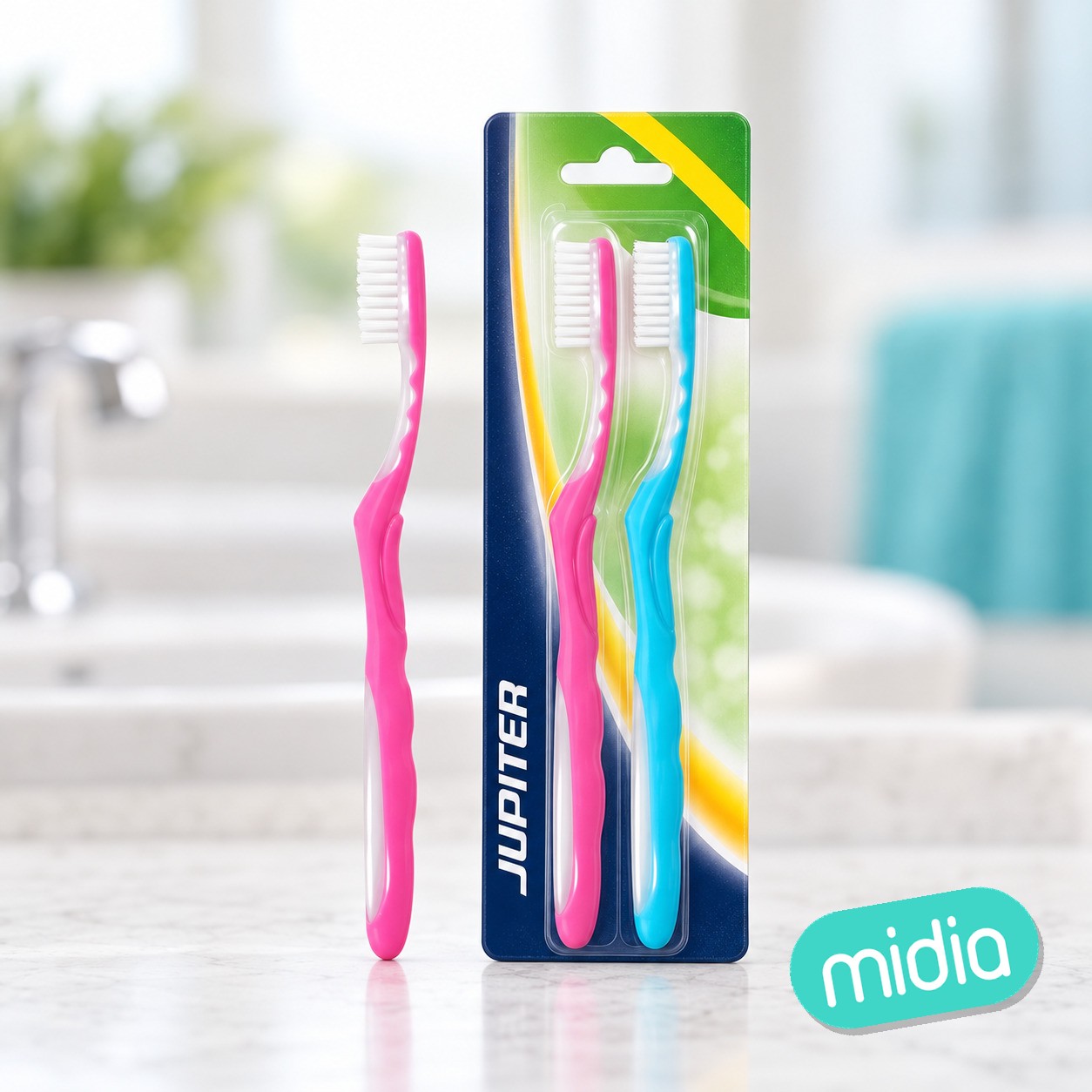 Cepillo de dientes jupiter adulto neon 2 uds