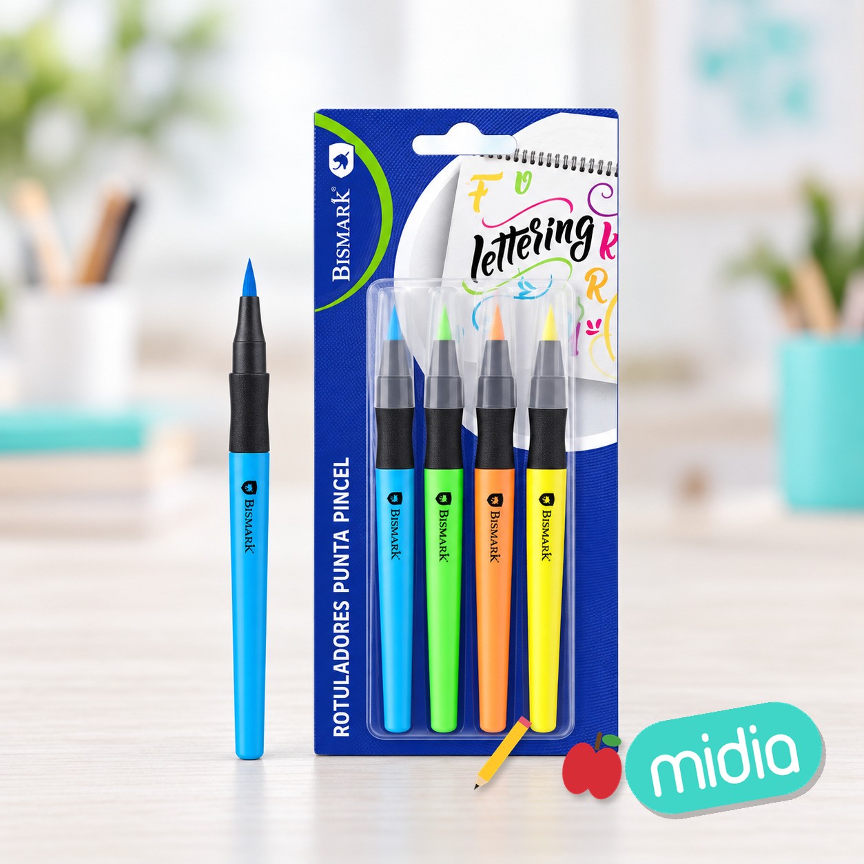 Set 4 rotuladores lettering punta pincel