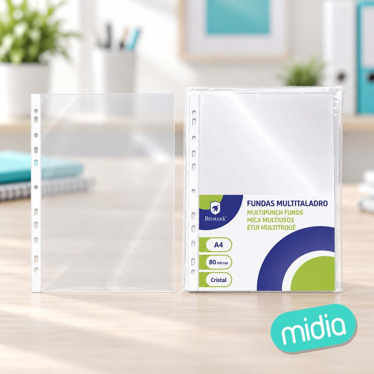 Pp funda mult.a4 set 25 cristal 0,08mm. bismark