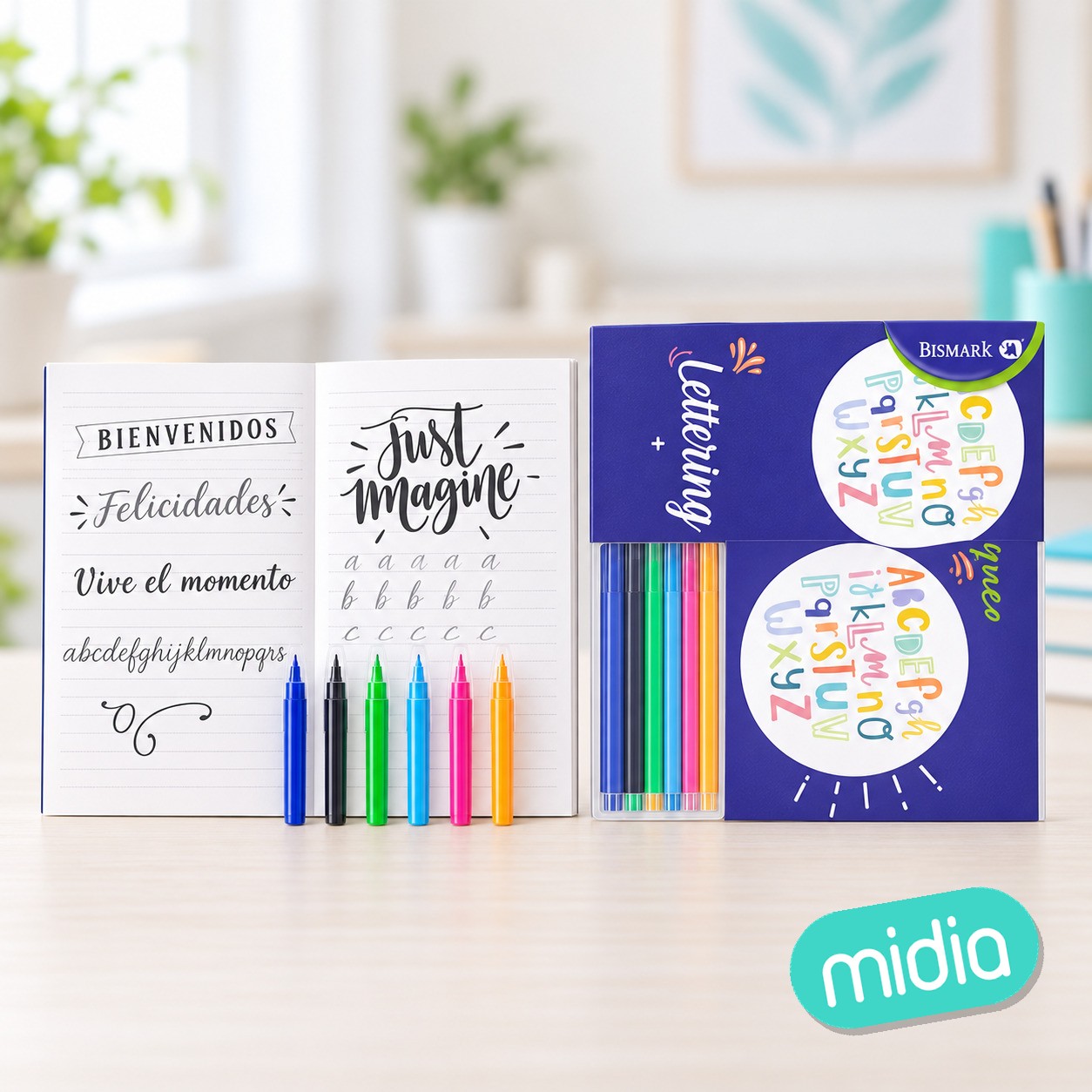 Cuaderno de lettering a5 +6 rotuladores punta fina