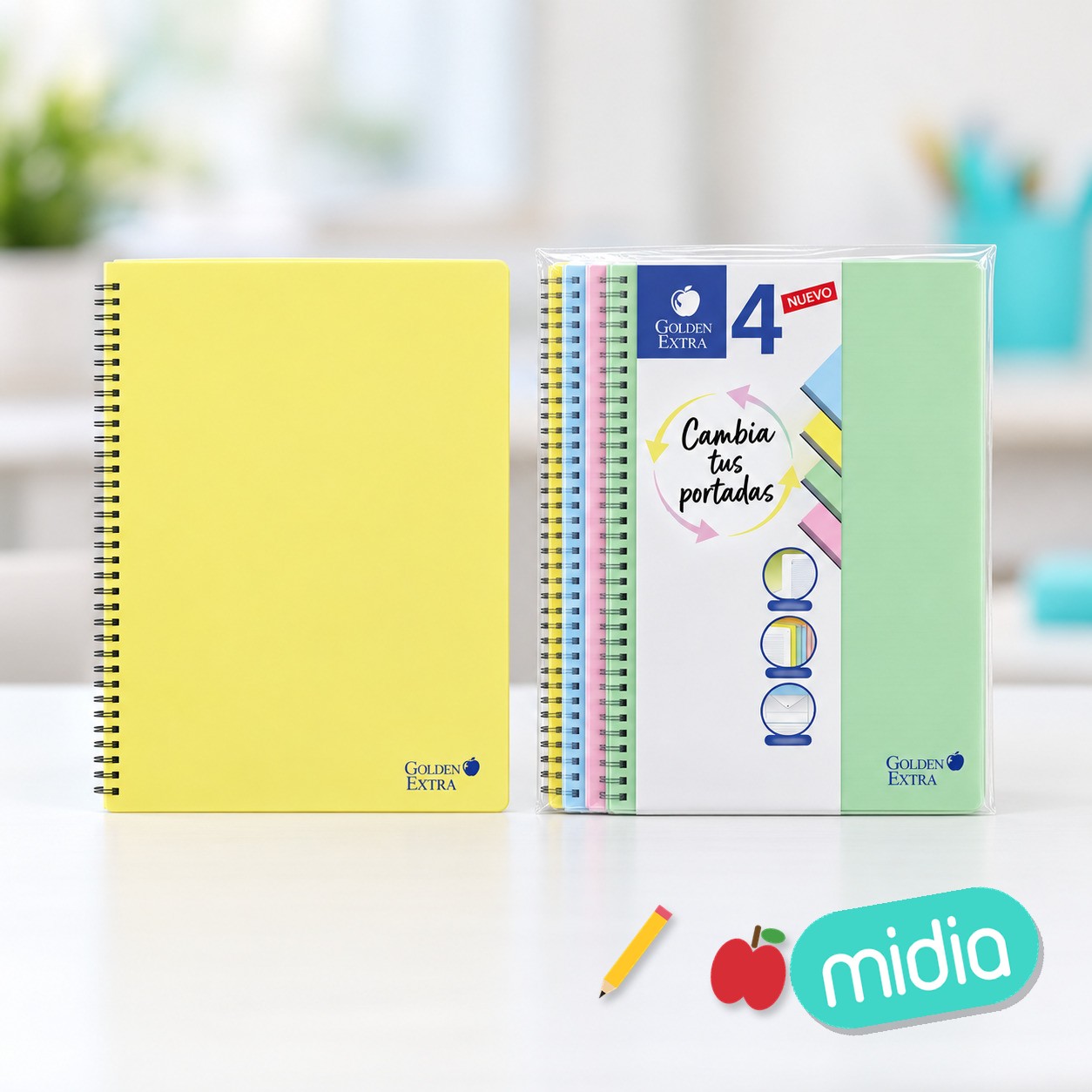 Cuaderno 4 tapas pp pastel a4 120 h. c/ sobre pp