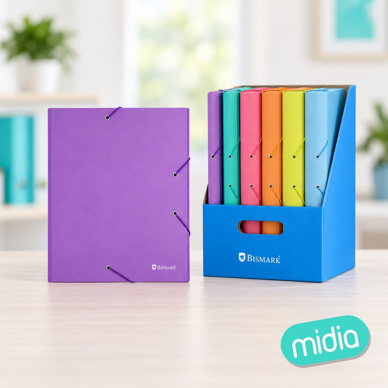 Carpeta a4 neon-pastel gomas y solapas
