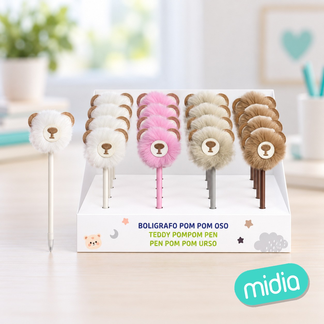 Boligrafo pompom teddy