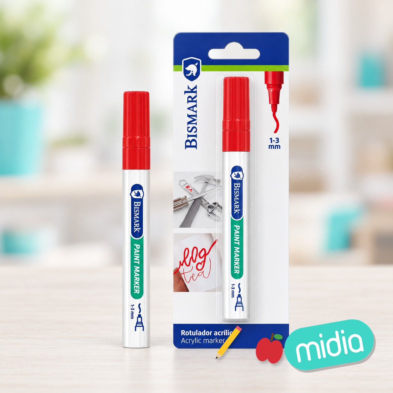 Rotulador pintura acrilica 1-3mm rojo