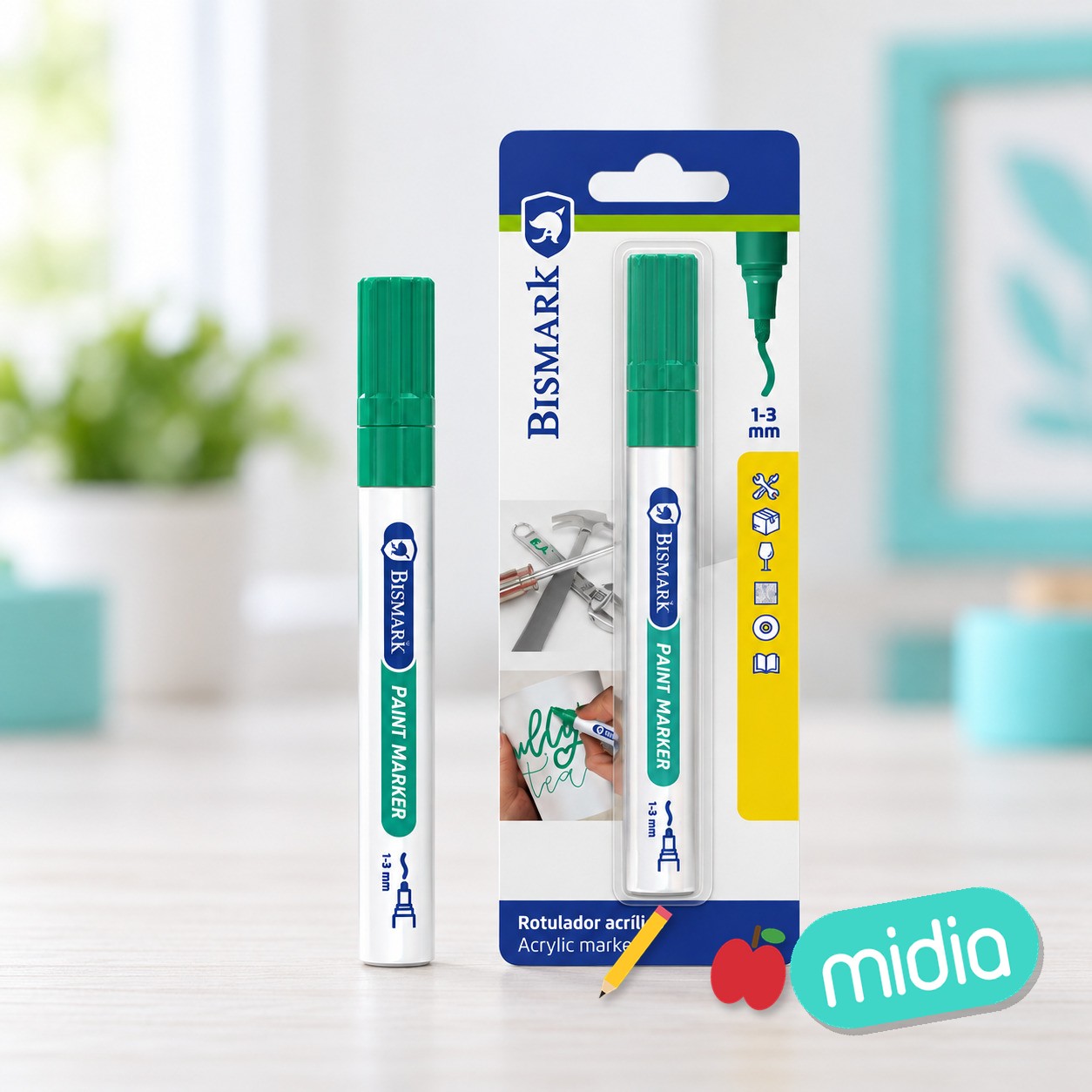 Rotulador pintura acrilica 1-3mm verde