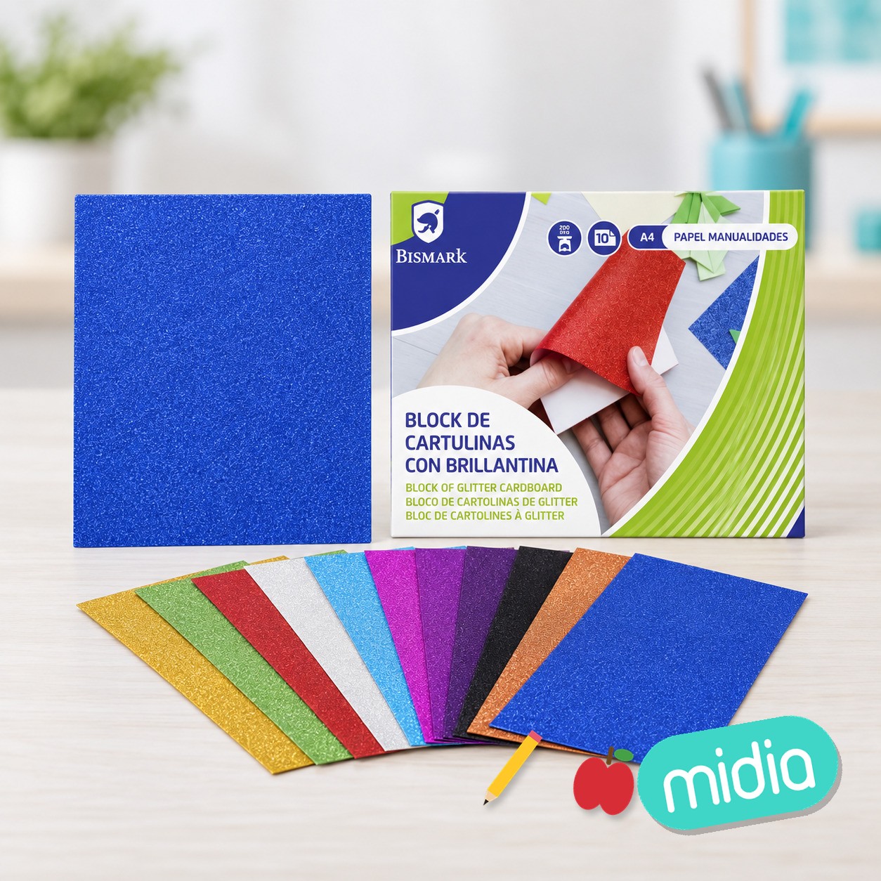 Cartulina glitter a4 -pack 10 unidades