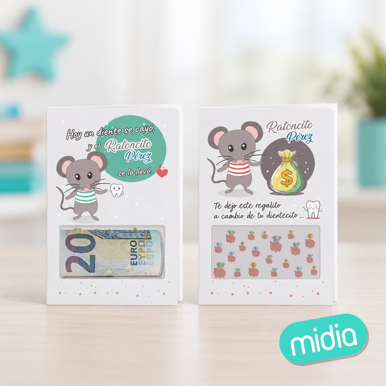 Tarjeta para regalar dinero ratoncito perez