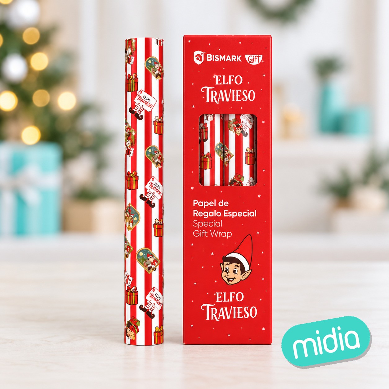 Papel de regalo elfo travieso 70x200