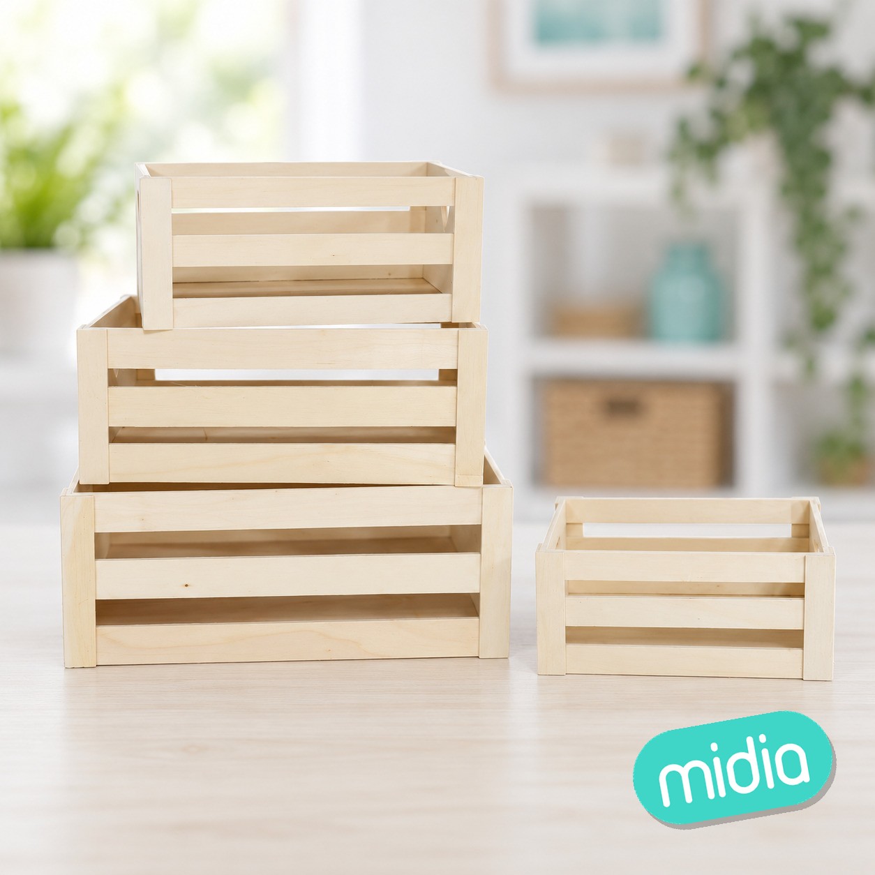 Caja madera x4 natural