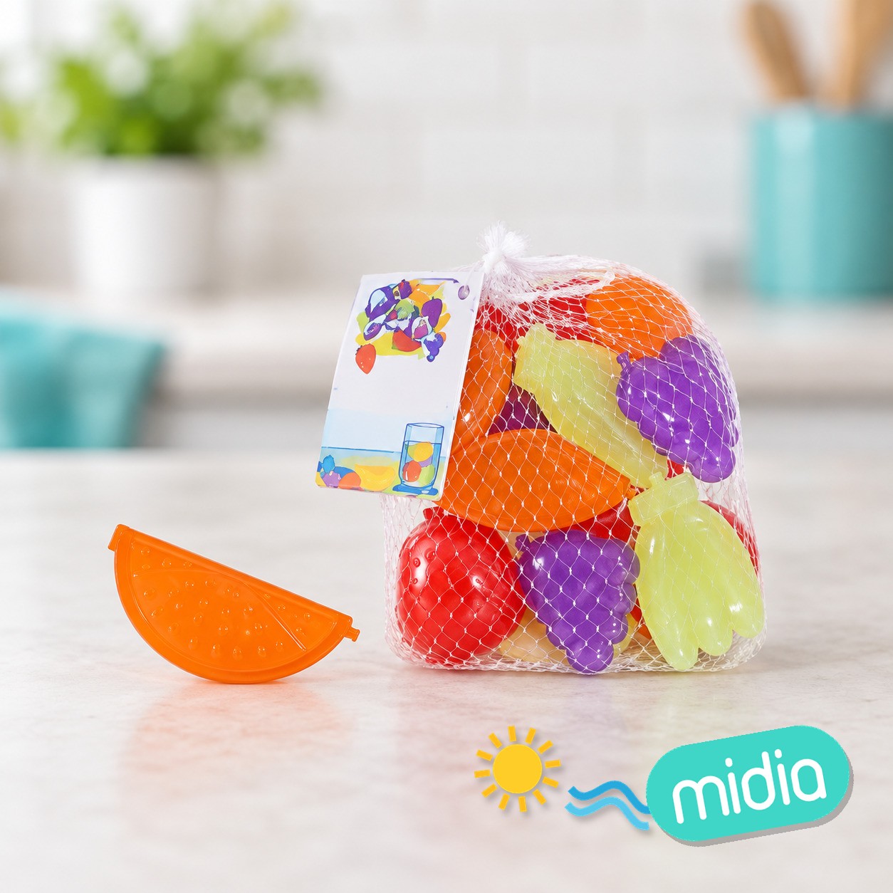 Malla cubitos frutas surt x16 reusables