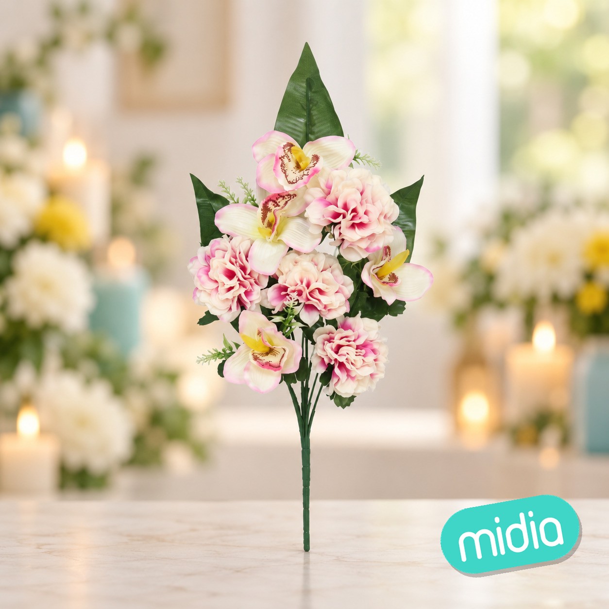 Conjunto peonia-orquidea-50 cm (rosa)
