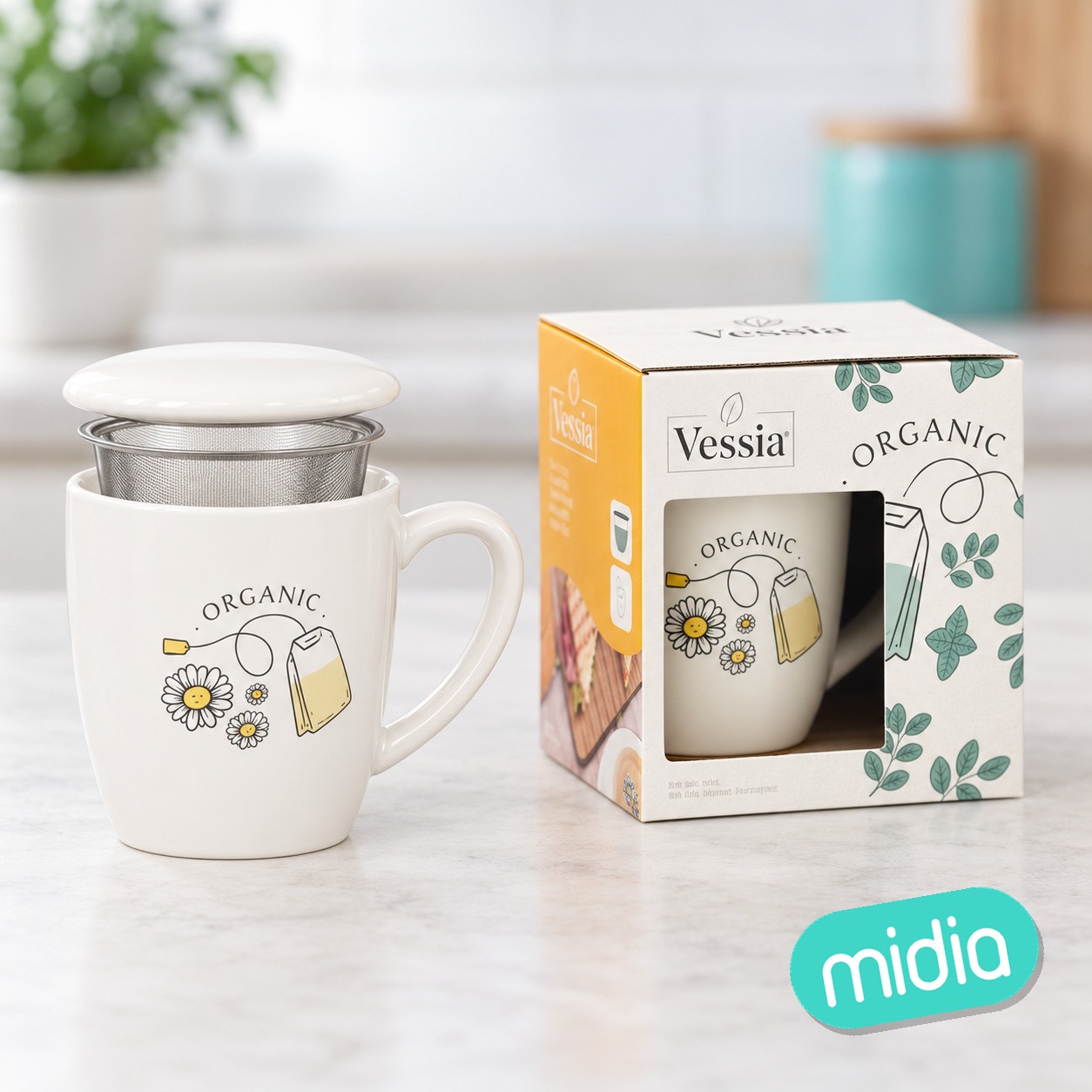 Taza porcelana organic tapa filtro surt 2 340ml
