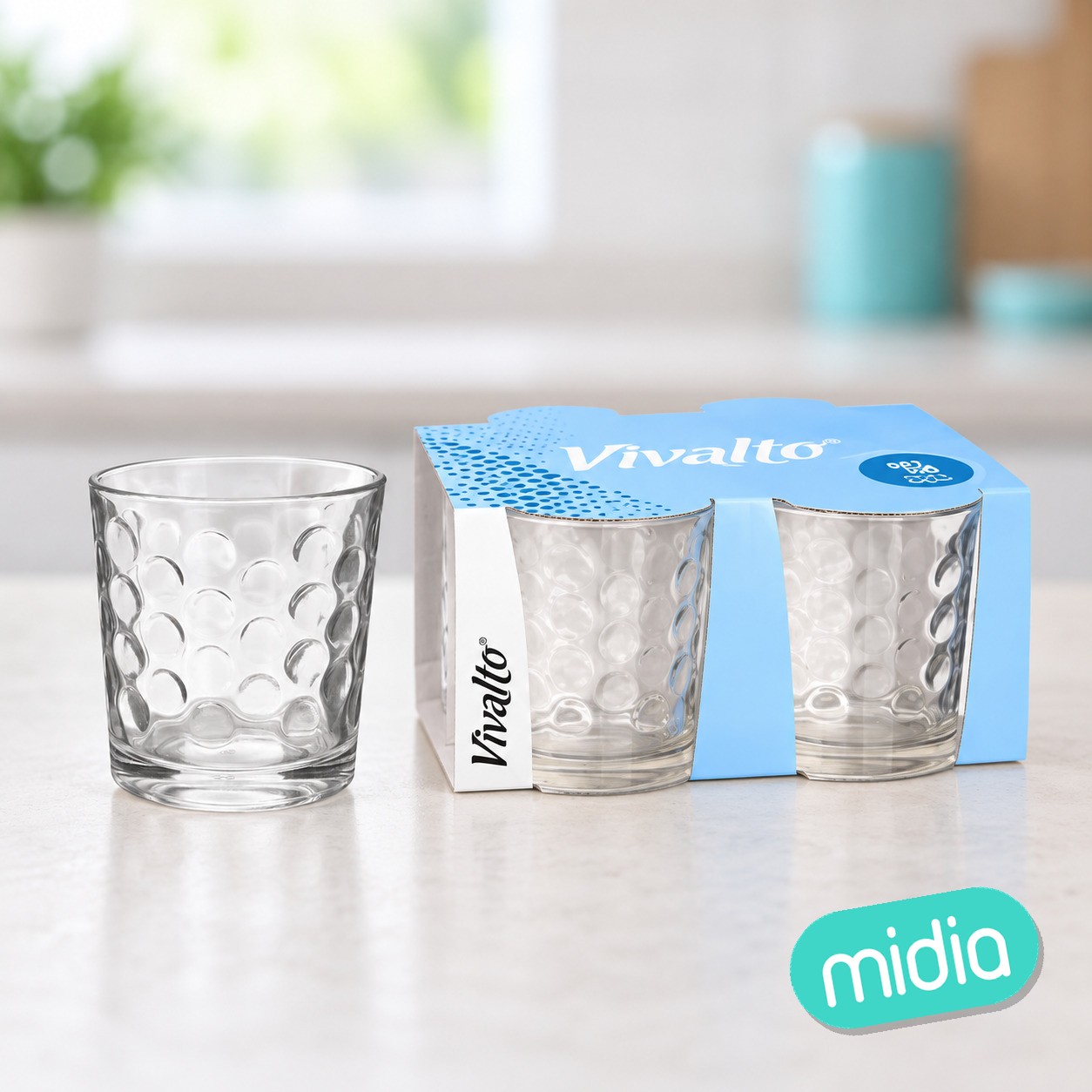 Set 4 vasos vidrio puntos 360 ml