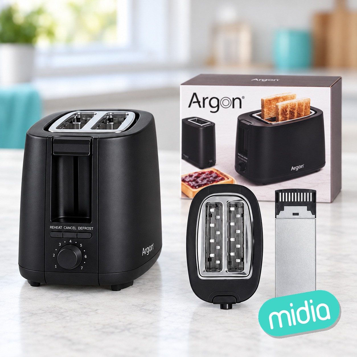 Tostador doble negro mate 750w
