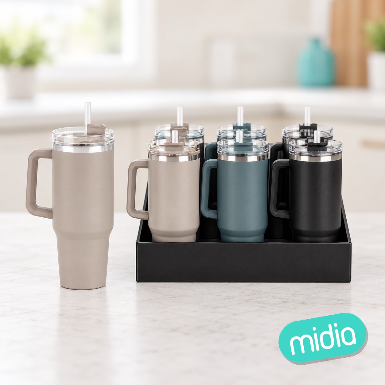 Vaso termico 1200ml asa pajita surt 3 co