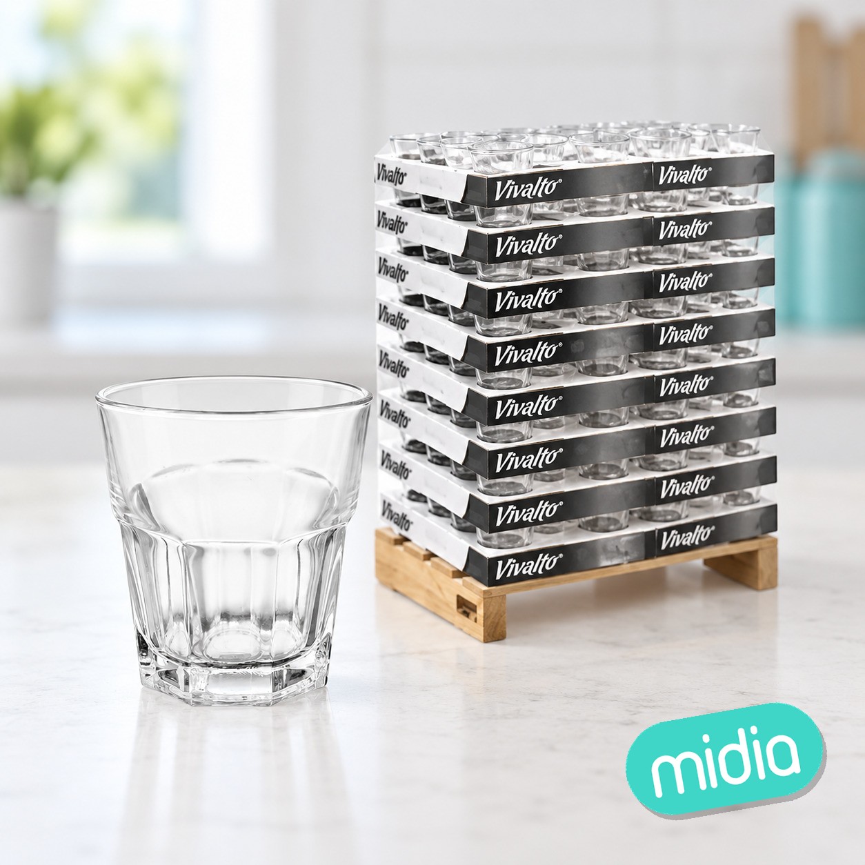 Vaso vidrio transparente 300ml display