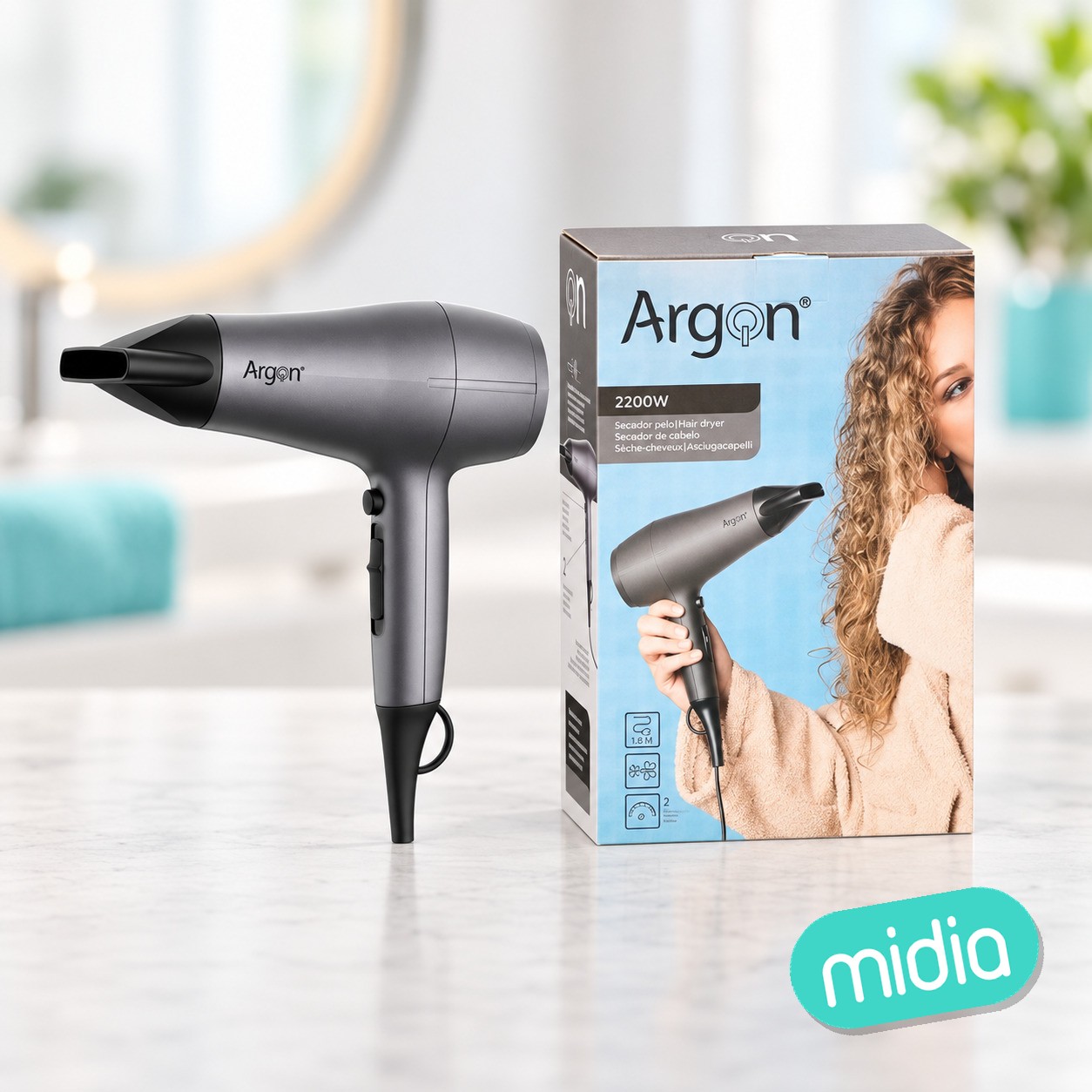 Secador pelo antracita negro mate 2200w